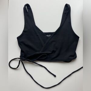 Abercrombie Black Wraparound Crop Tank - Size S